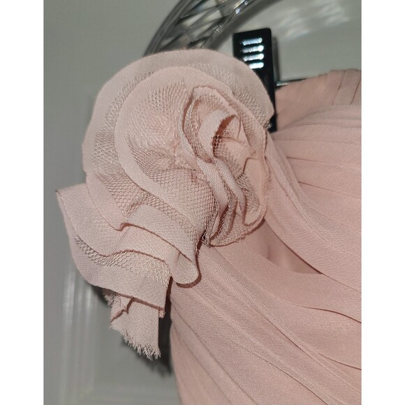 Bari Jay NWT Petal Pink Beaded Chiffon Strapless Sweetheart Gown, Size 14 - Picture 7 of 10